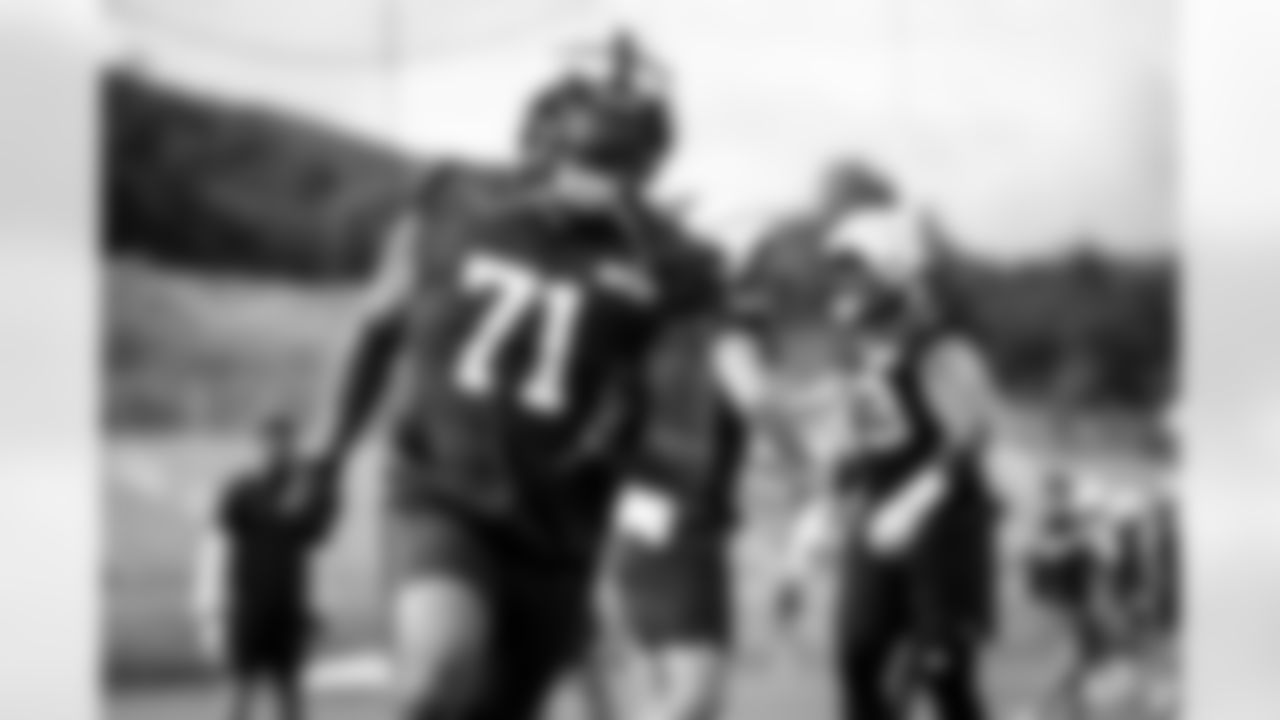 Offensive tackle Jedrick Wills Jr. (71) during Day 6 of Training Camp at The Greenbrier on July 30, 2023.