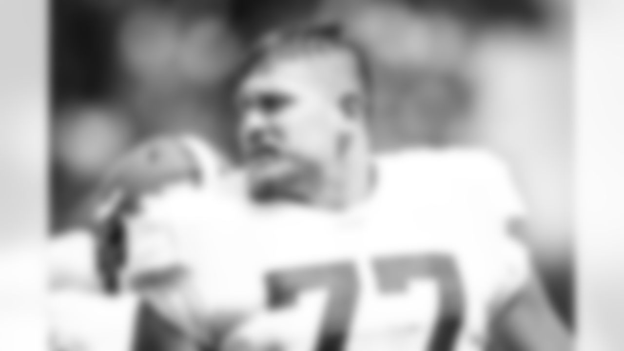 Offensive guard Wyatt Teller (77) during the sixth day of training camp on August 3, 2021.