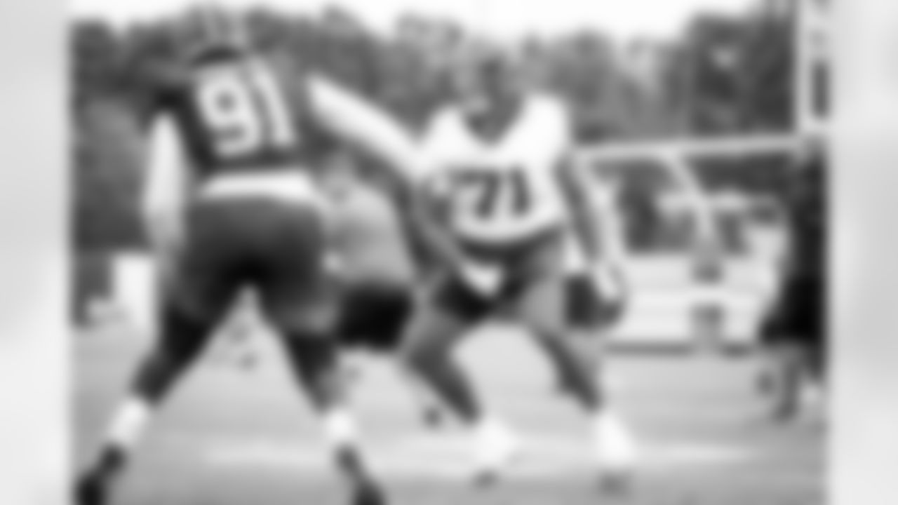 Offensive tackle Jedrick Wills Jr. (71) during the fourteenth day of training camp on August 17, 2021.
