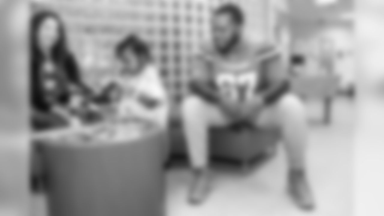 Players visited the UH Rainbow Babies and Children's hospital on October 29, 2019 for a Halloween at the Hospital event.