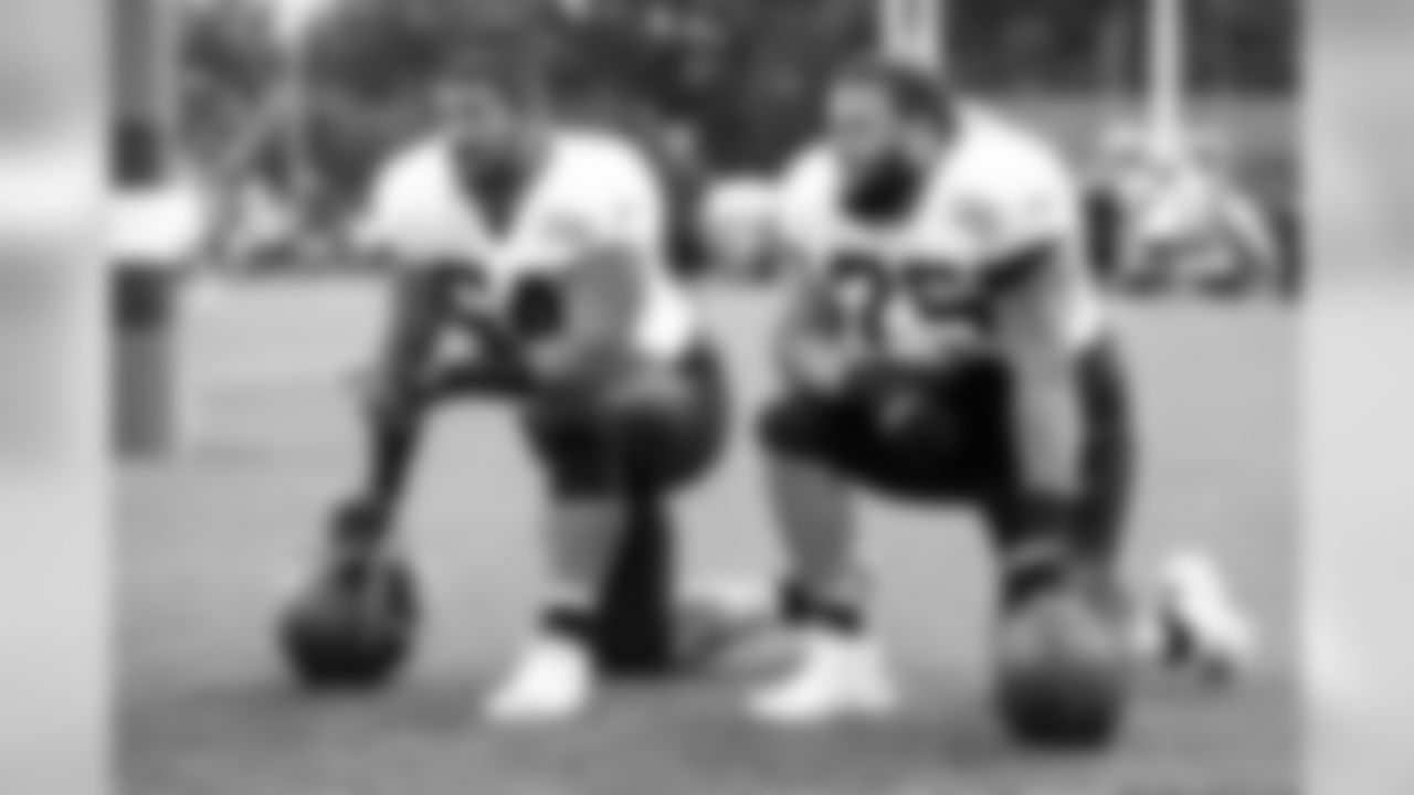 Center JC Tretter (64) and Offensive guard Joel Bitonio (75) during the eighth day of training camp on August 2, 2019.