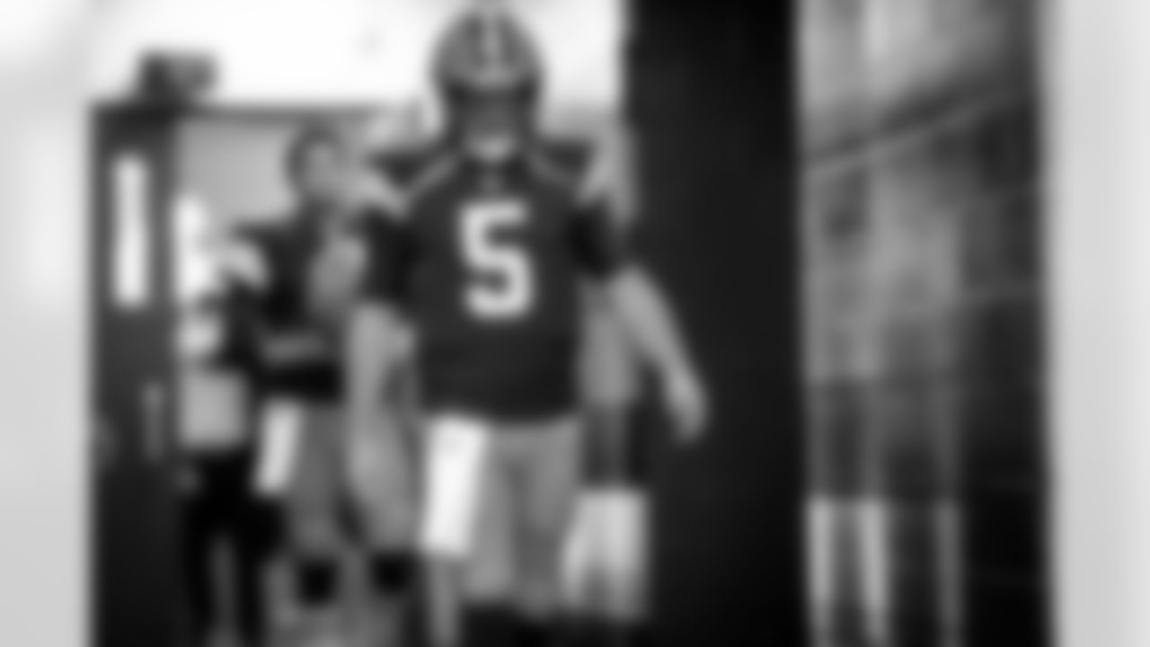 Quarterback Case Keenum (5) before a NFL football game between the Denver Broncos and Cleveland Browns on Thursday Night Football on October 21, 2021 at FirstEnergy Stadium. The Browns won 17-14.