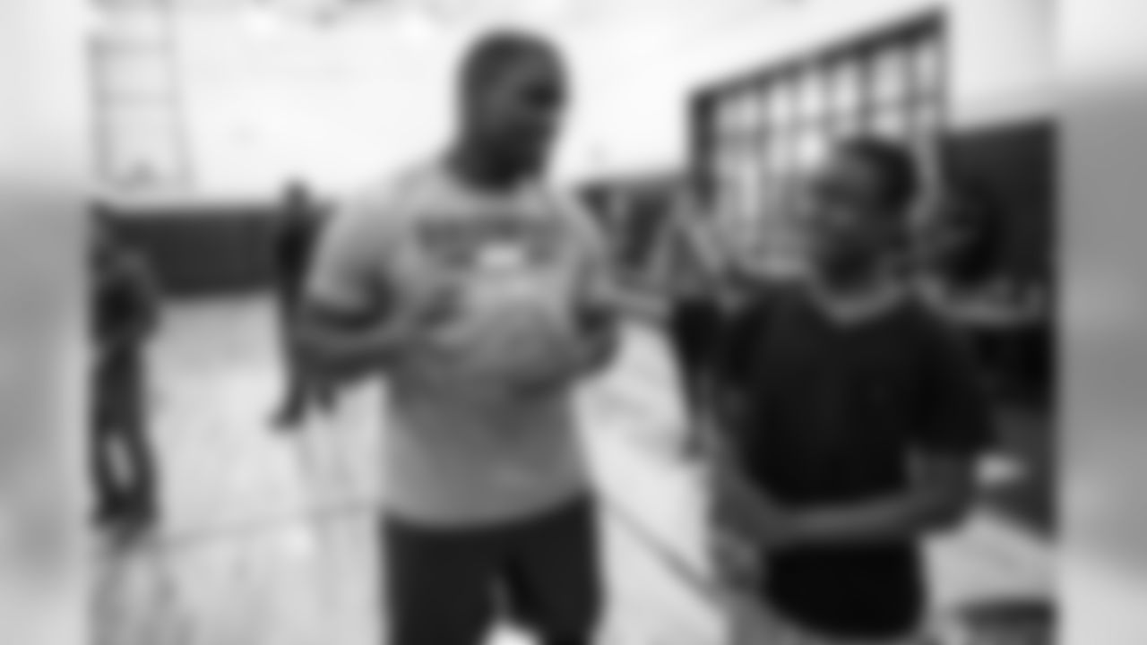 The rookie class visited with youth at Lonnie Burten Recreation Center Monday