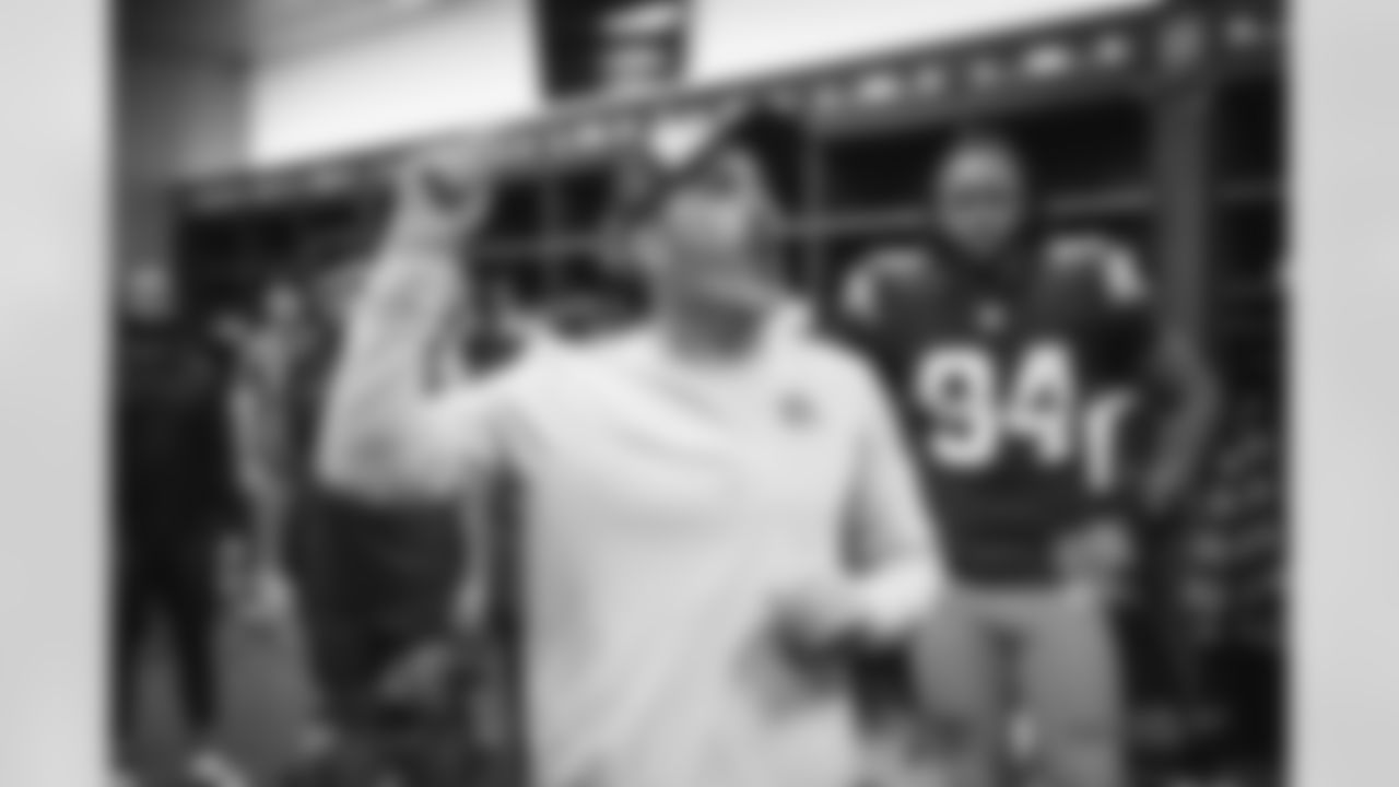 The Browns celebrate after a win over the Cincinnati Bengals on Monday Night Football on October 31, 2022 at FirstEnergy Stadium.