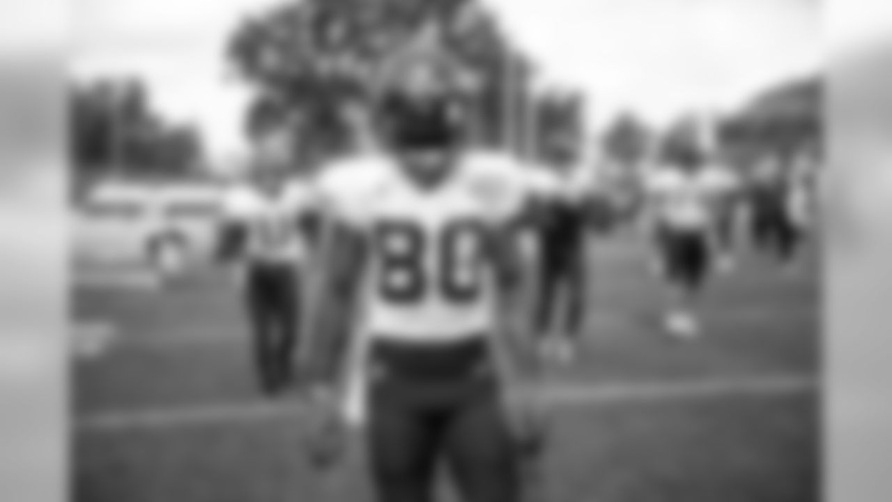 Wide receiver Jarvis Landry (80) during the eighth day of training camp on August 2, 2019.