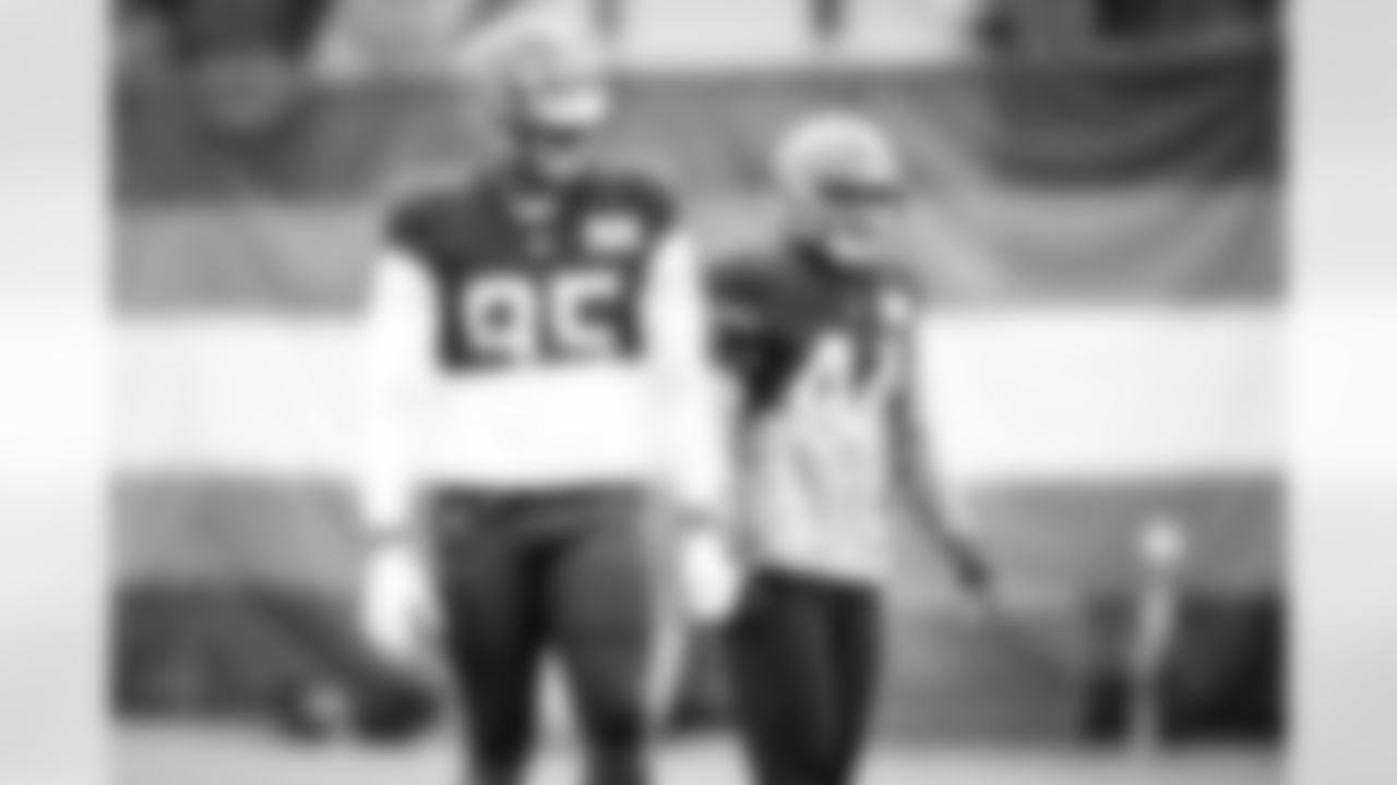 Defensive end Myles Garrett (95) during practice on December 30, 2021.