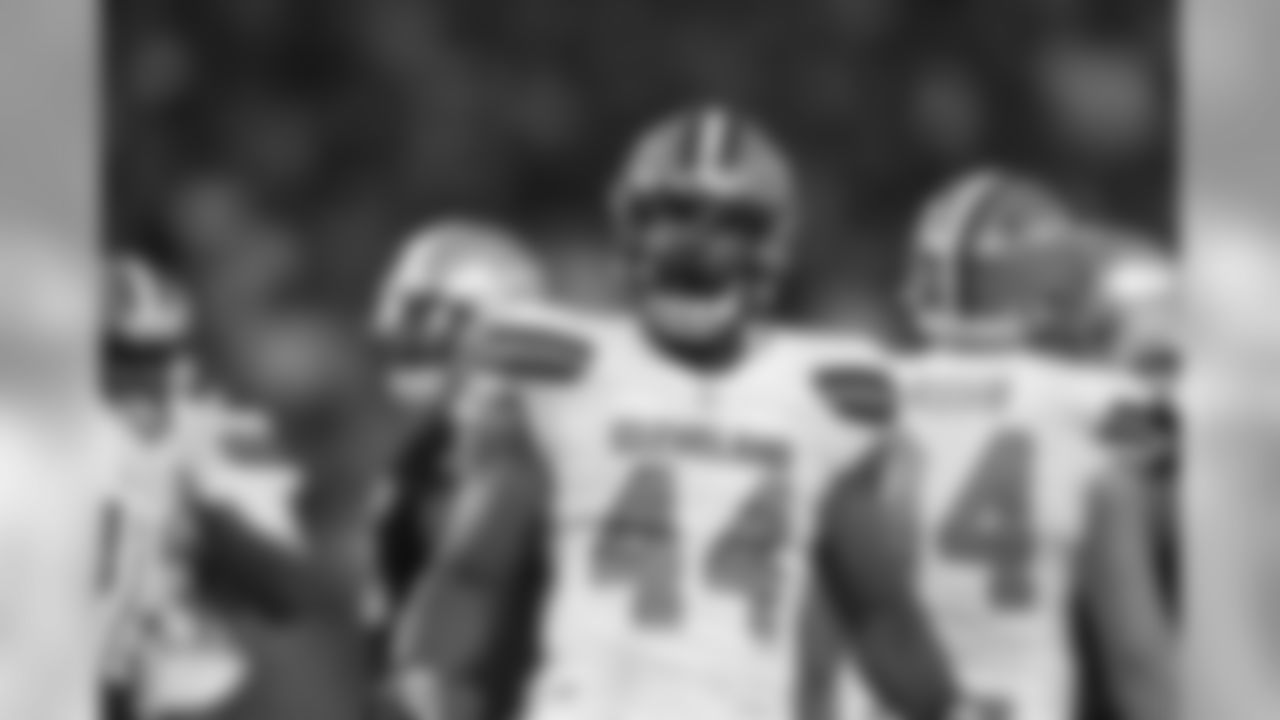 DL Nate Orchard celebrates after a tackle.