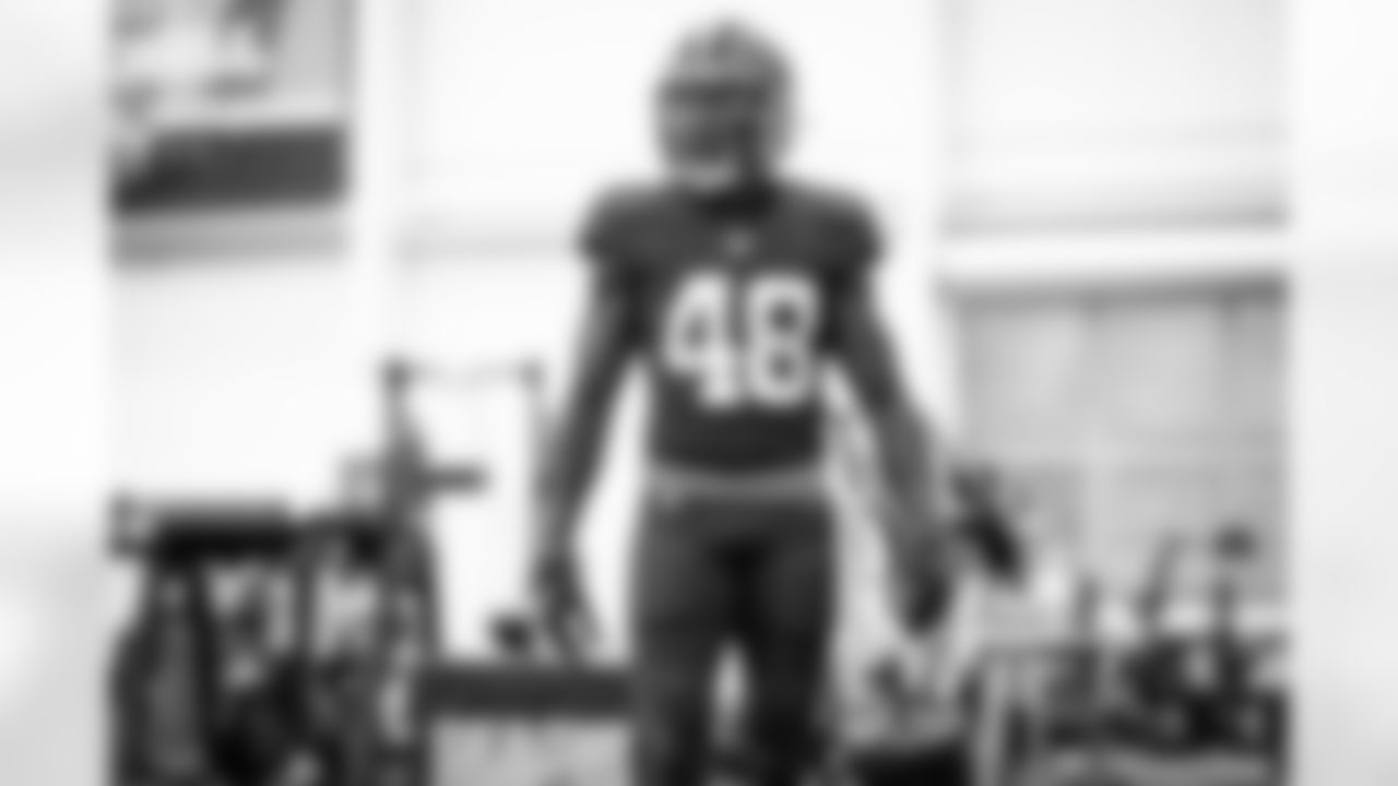 Safety Elijah Benton (48) during the twelfth day of training camp on August 11, 2021.