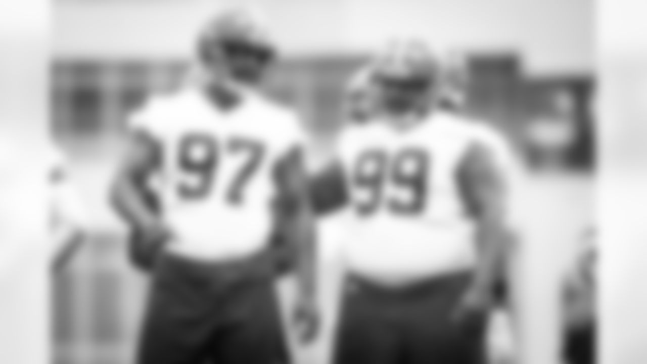Defensive tackle Malik Jackson (97) and Defensive tackle Andrew Billings (99) during the fifth day of phase three on June 2, 2021.