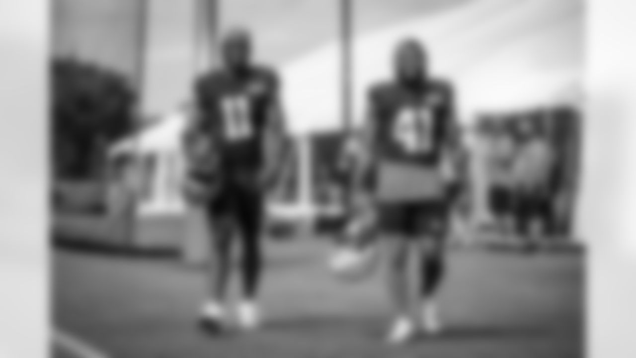 Wide receiver Donovan Peoples-Jones (11) and Running back John Kelly Jr. (41) during Day 3 of Training Camp at The Greenbrier on July 27, 2023.