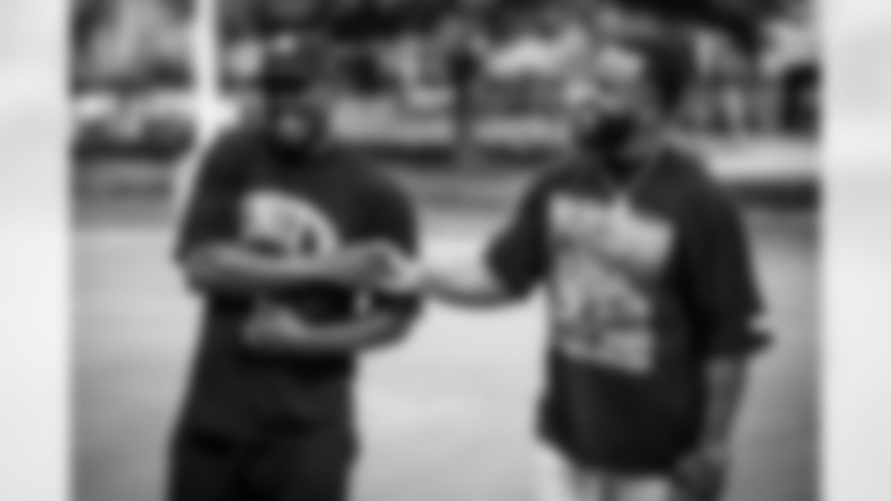 Linebacker Jeremiah Owusu-Koramoah (28) and Linebacker Anthony Walker Jr. (5) reports for Training Camp at CrossCountry Mortgage Campus on July 21, 2023.