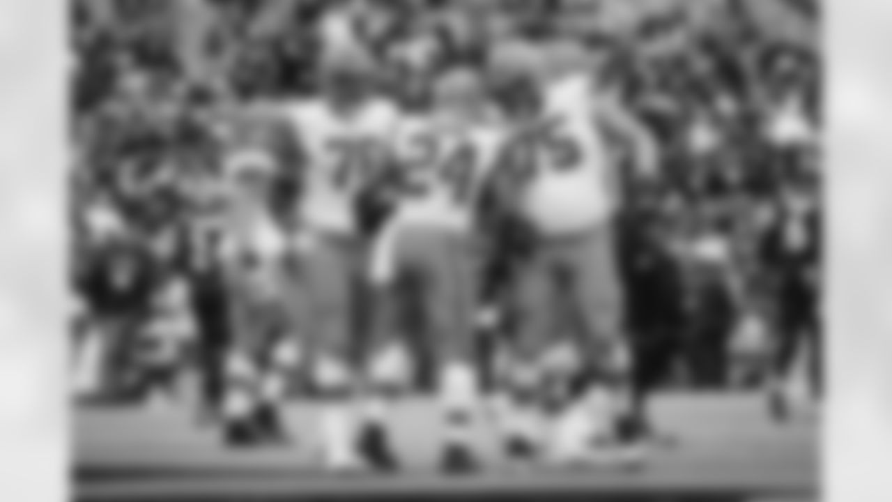 Offensive tackle Jack Conklin (78) and Offensive guard Joel Bitonio (75) during a NFL football game between the Cleveland Browns and Baltimore Ravens on October 23, 2022 at M&T Bank Stadium.
