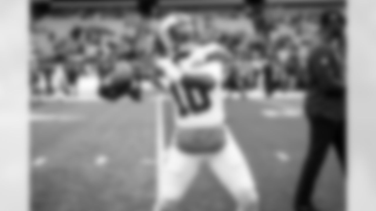 Quarterback P.J. Walker (10) before a NFL football game between the San Francisco 49ers and Cleveland Browns on October 15, 2023 at Cleveland Browns Stadium.