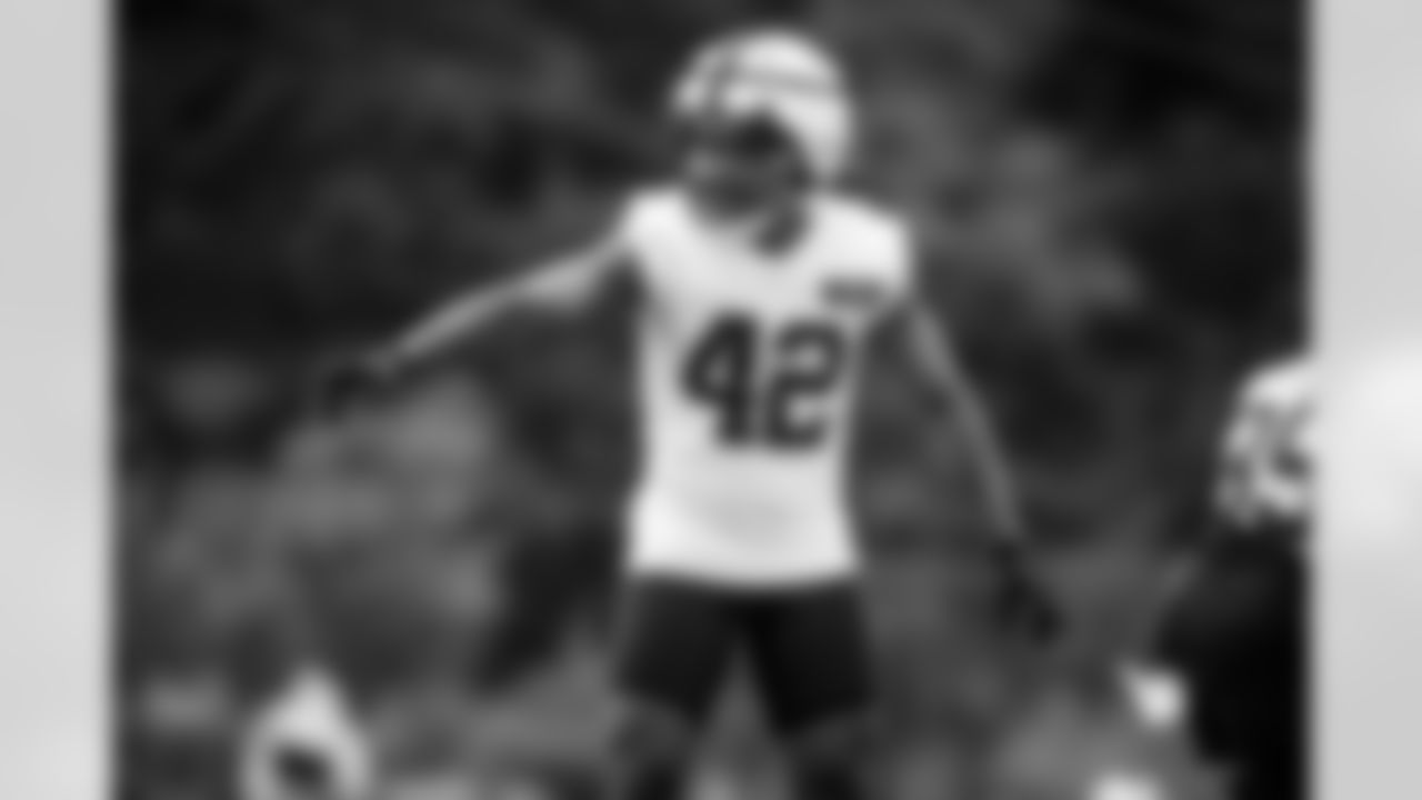 Linebacker Tony Fields II (42) during Day 3 of Training Camp at The Greenbrier on July 27, 2023.