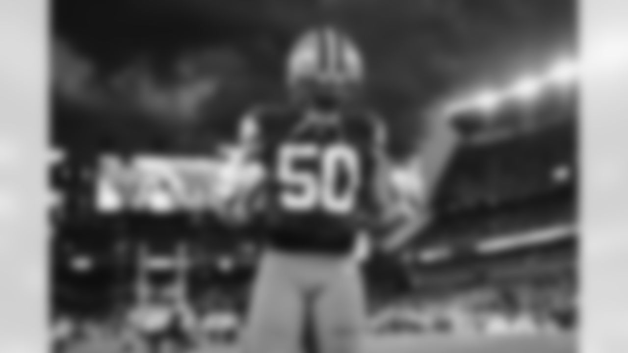 Linebacker Jacob Phillips (50) before a NFL football game between the Pittsburgh Steelers and Cleveland Browns on September 22, 2022 at FirstEnergy Stadium.