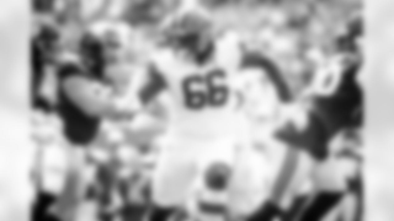 Offensive tackle James Hudson III (66) during a preseason NFL football game between the New York Giants and Cleveland Browns on August 22, 2021 at FirstEnergy Stadium. The Browns won 17-13.