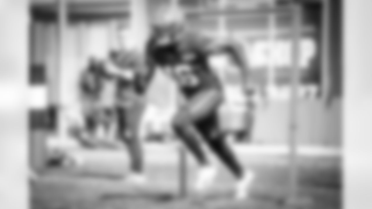 Wide receiver J'Mon Moore (16) during practice on August 25, 2020