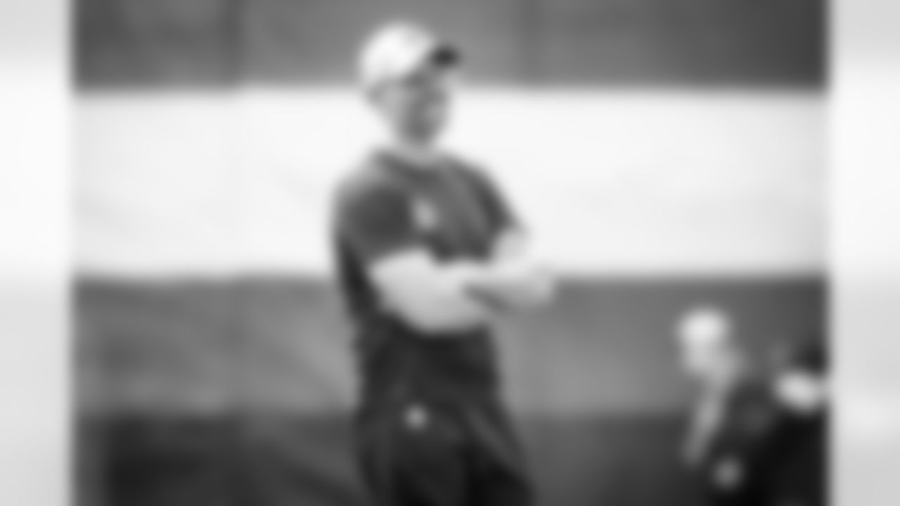 Wide Receivers Coach Chad O'Shea during the second day of rookie minicamp on May 15, 2021.