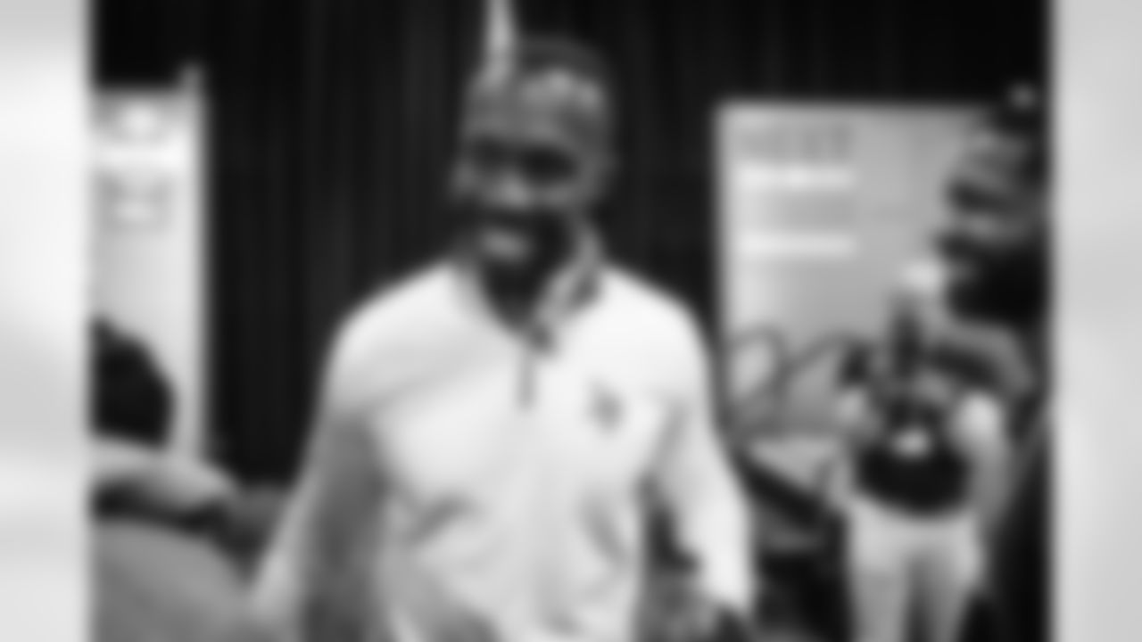 General Manager of the Minnesota Vikings and former Browns front office member Kwesi Adofo-Mensah at the 2022 NFL Combine at the Indiana Convention Center in Indianapolis, Indiana on March 1, 2022.