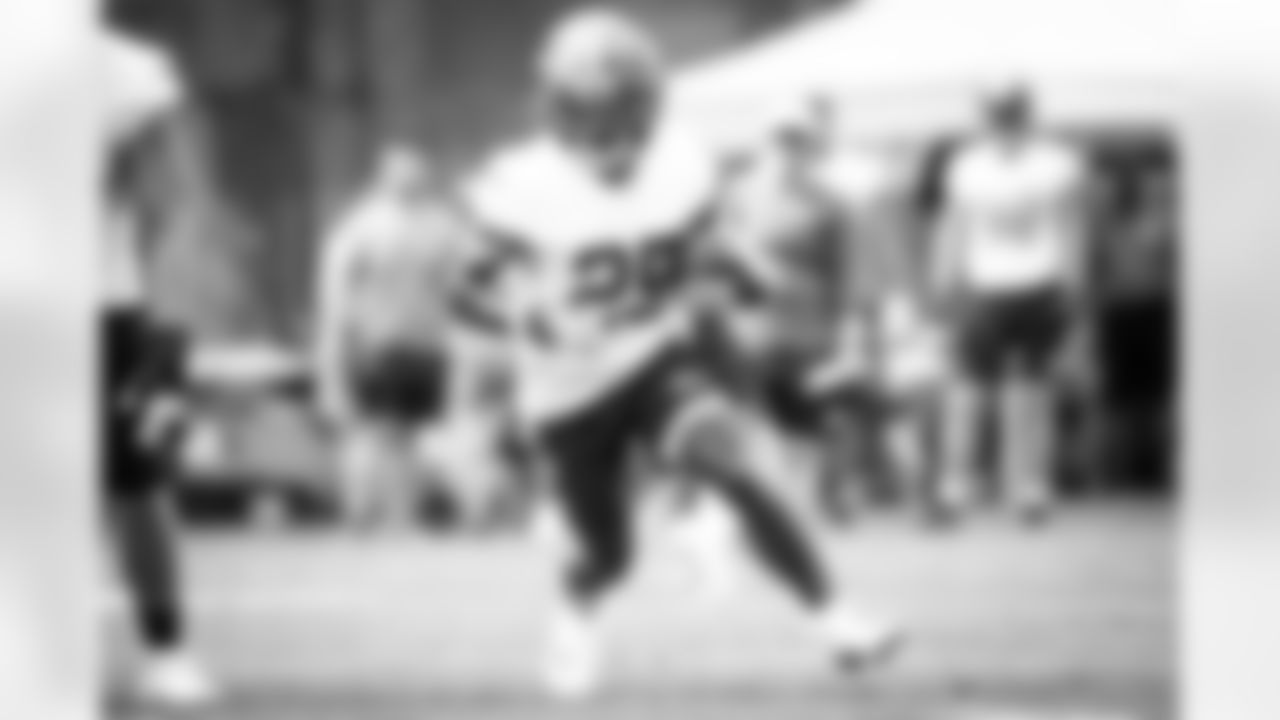 Running back Demetric Felton (25) during the fourth day of training camp on July 31, 2021.