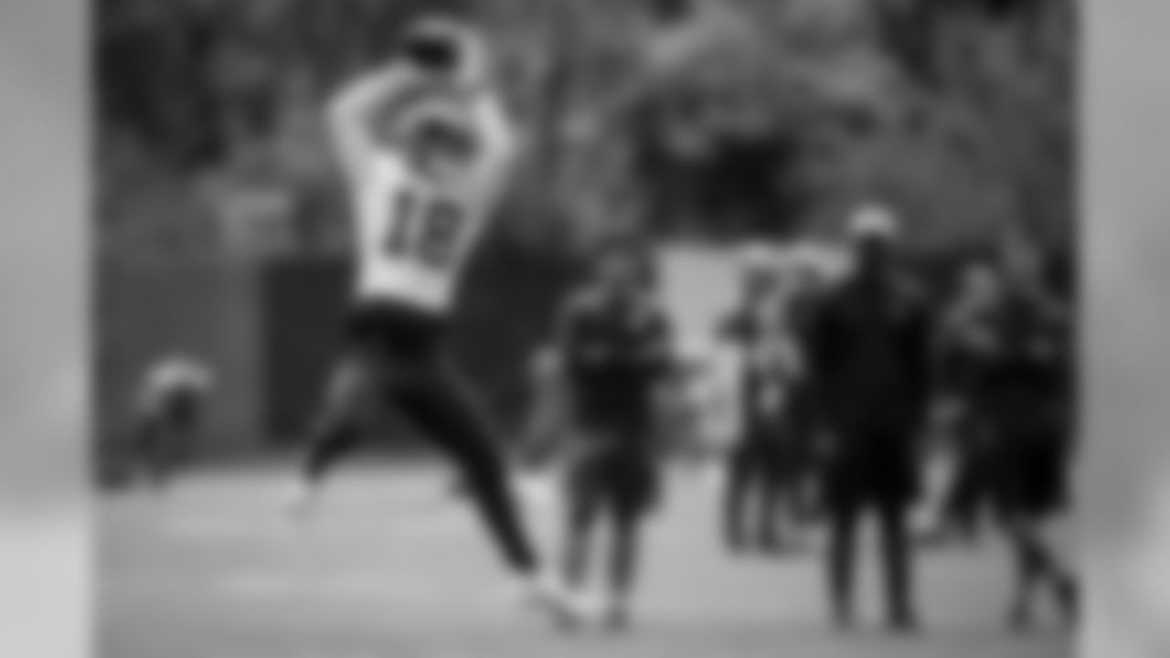 Wide receiver Damion Ratley (18) during the third practice of OTAs on May 16, 2019