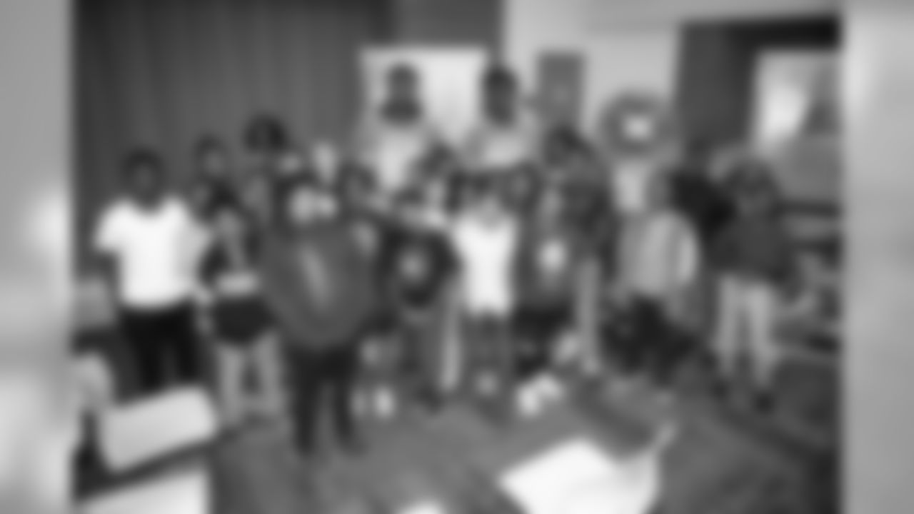 David Njoku and Demetrius Harris recognized select students to congratulate them for showing exemplary or significantly improved attendance, as well as met with a group of students who could benefit from better attendance to help motivate them to get to school.