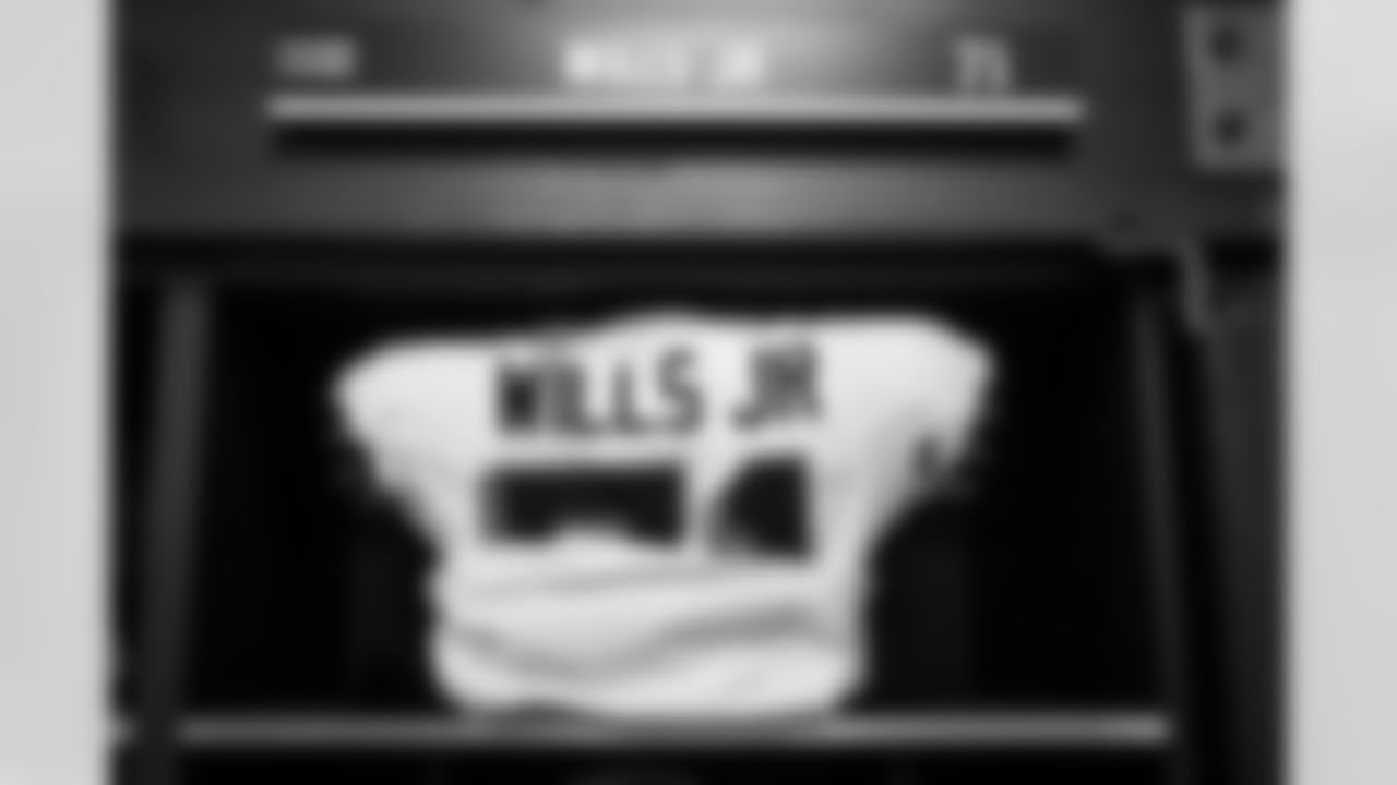 The locker room before a NFL football game between the San Francisco 49ers and Cleveland Browns on October 15, 2023 at Cleveland Browns Stadium.