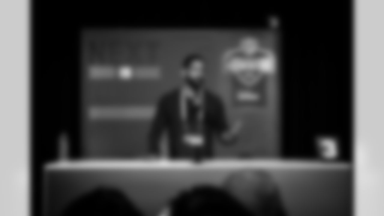 General Manager Andrew Berry at the 2022 NFL Combine at the Indiana Convention Center in Indianapolis, Indiana on March 1, 2022.
