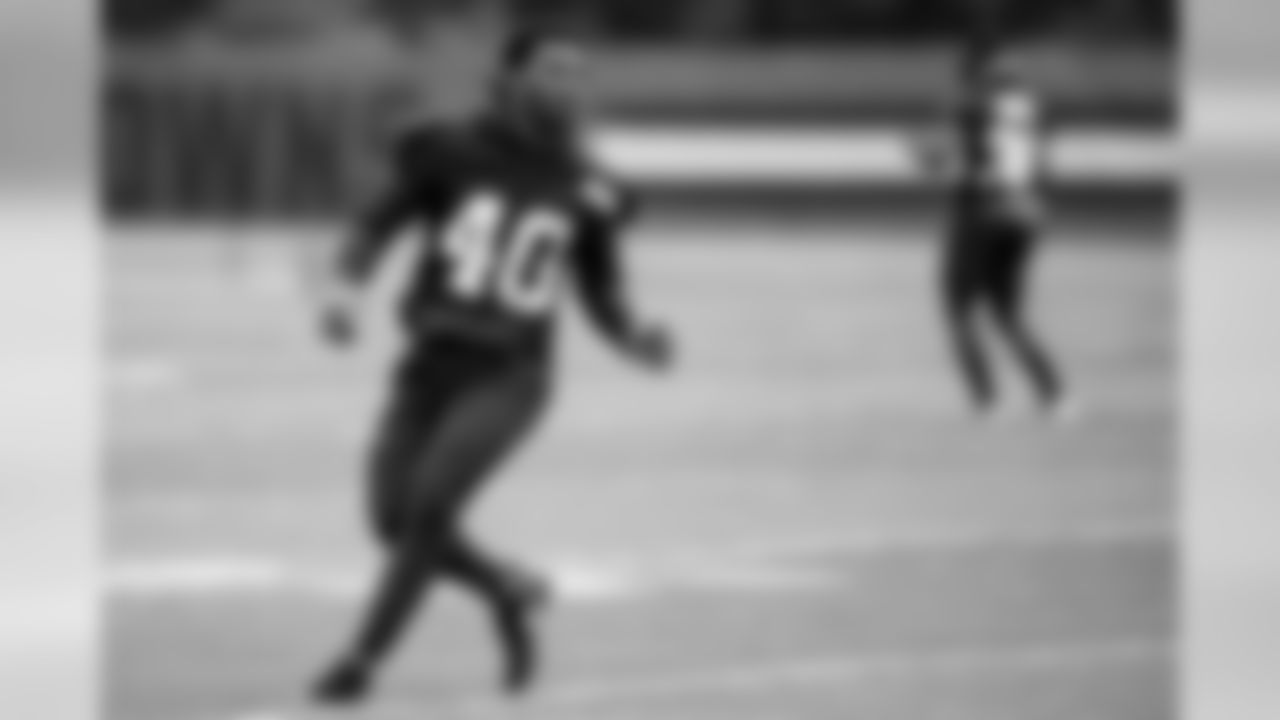 Safety Tigie Sankoh (40) during the ninth practice of OTAs on May 30, 2019.