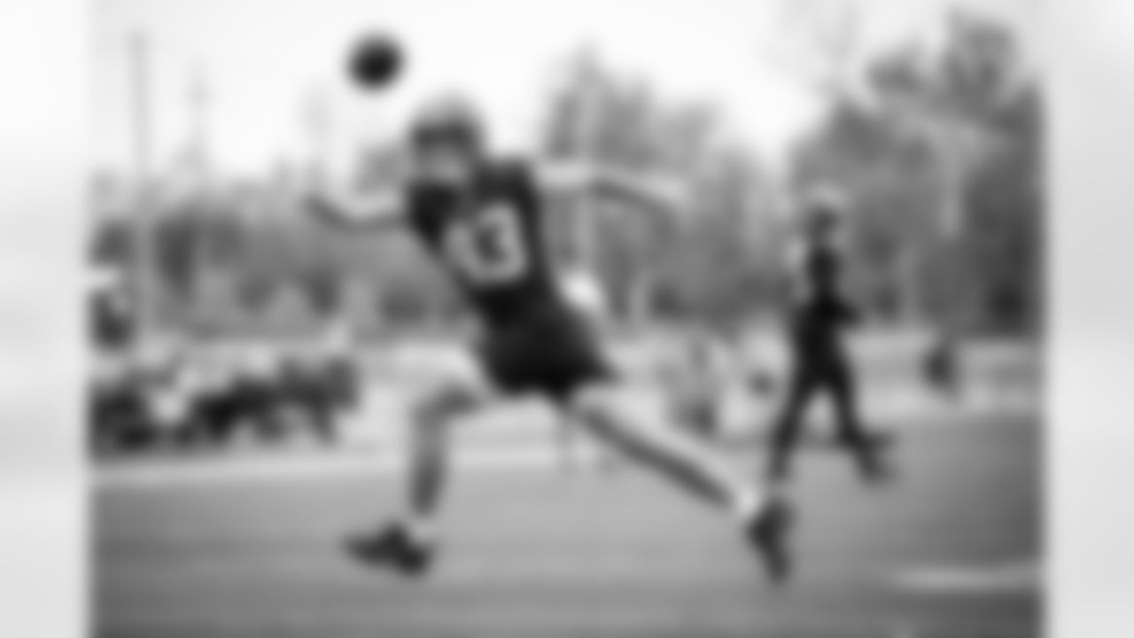 Tight end Thomas Greaney (43) during practice on the first day of Rookie Minicamp at CrossCountry Mortgage Campus on May 12, 2023.