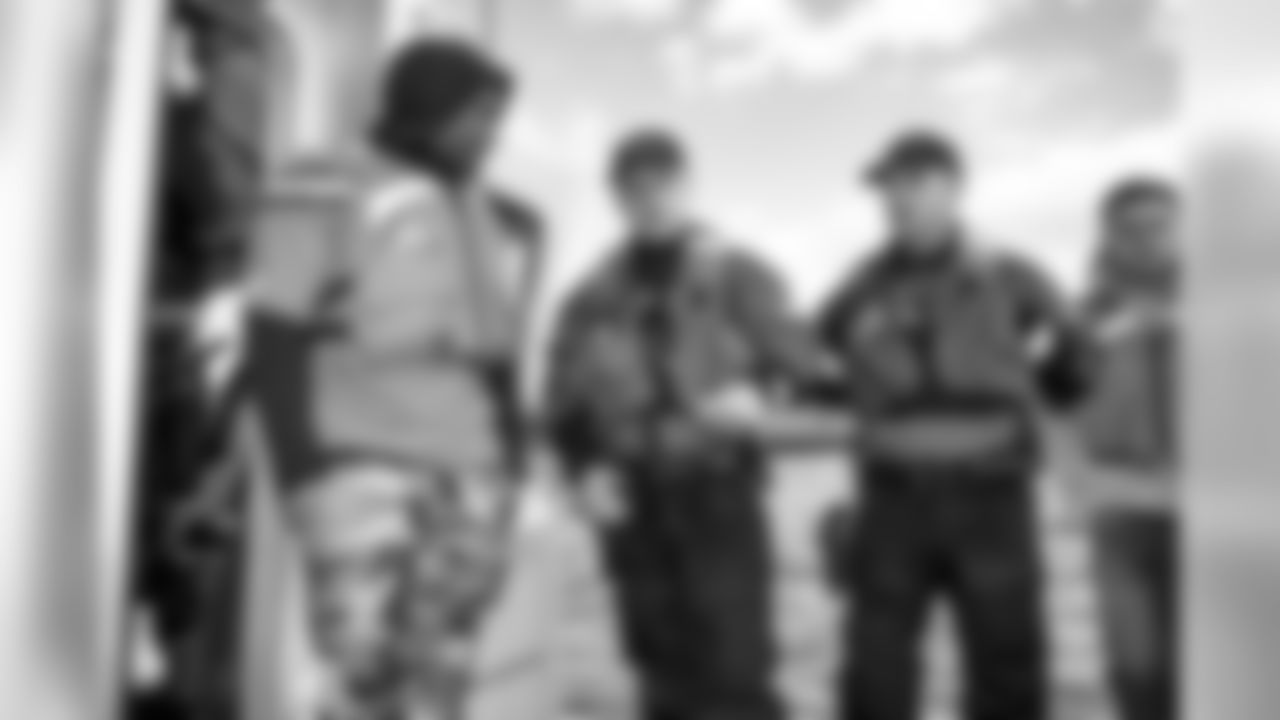 Browns players visited the US Coast Guard Station at Cleveland Harbor, in partnership with USAA to learn about the group's year round efforts, including its assignments during Browns home games.