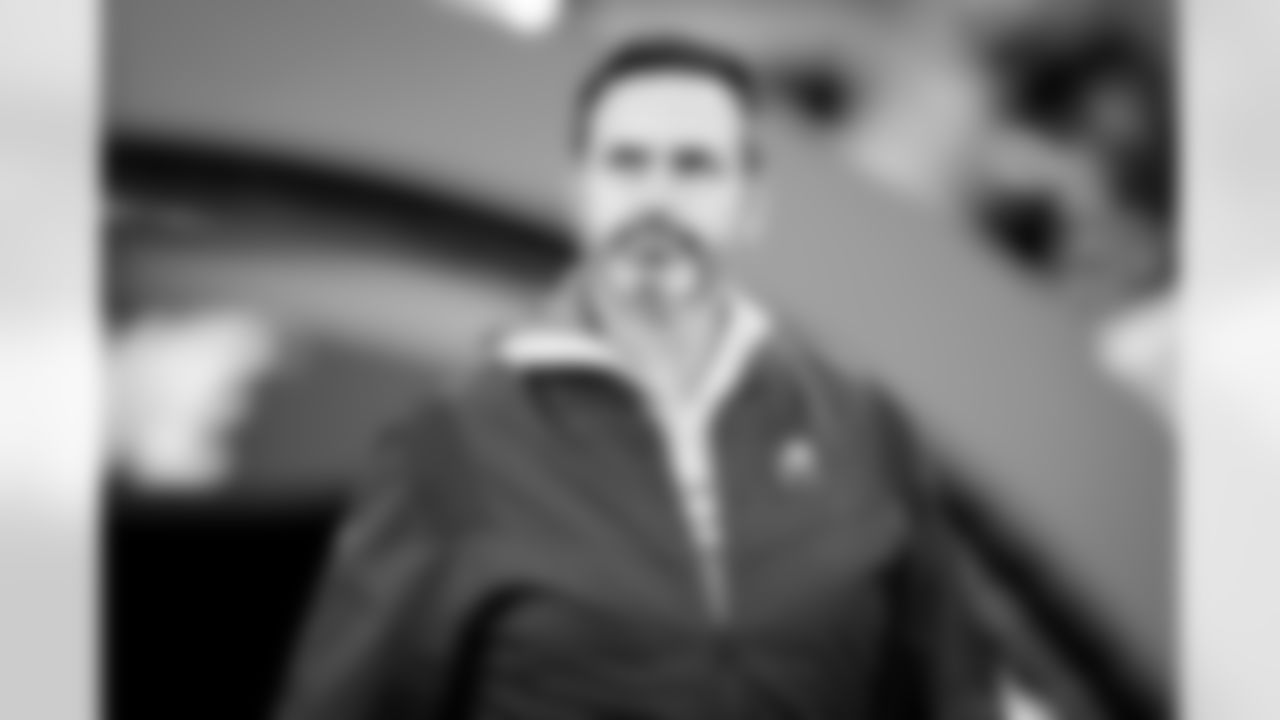 Acting Head Coach Mike Priefer before a NFL football game between the Las Vegas Raiders and Cleveland Browns on December 20, 2021 at FirstEnergy Stadium. The Browns lost 14-16.