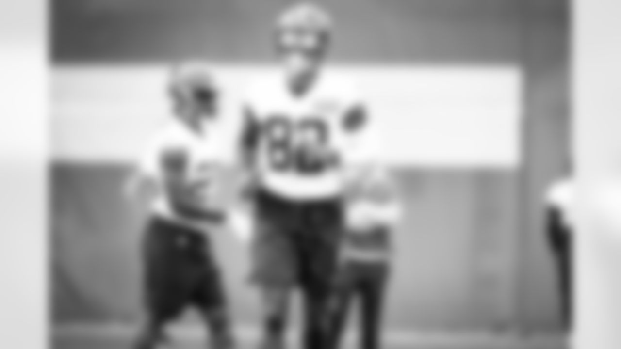 Wide receiver Rashard Higgins (82) during practice on October 14, 2020