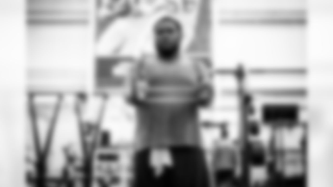 Offensive tackle Dawand Jones (74) during a workout on the first day of Rookie Minicamp at CrossCountry Mortgage Campus on May 12, 2023.