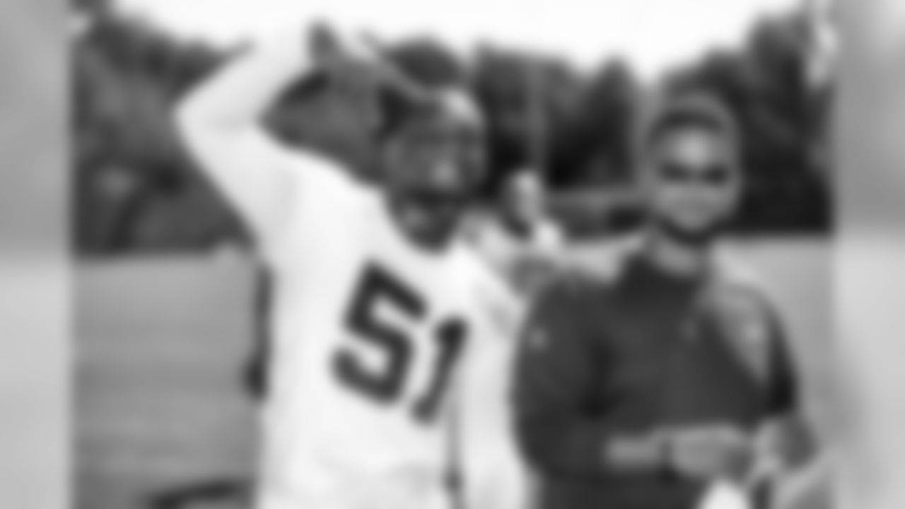 Linebacker Mack Wilson (51) and Linebacker Coach Al Holcomb during practice on September 18, 2019