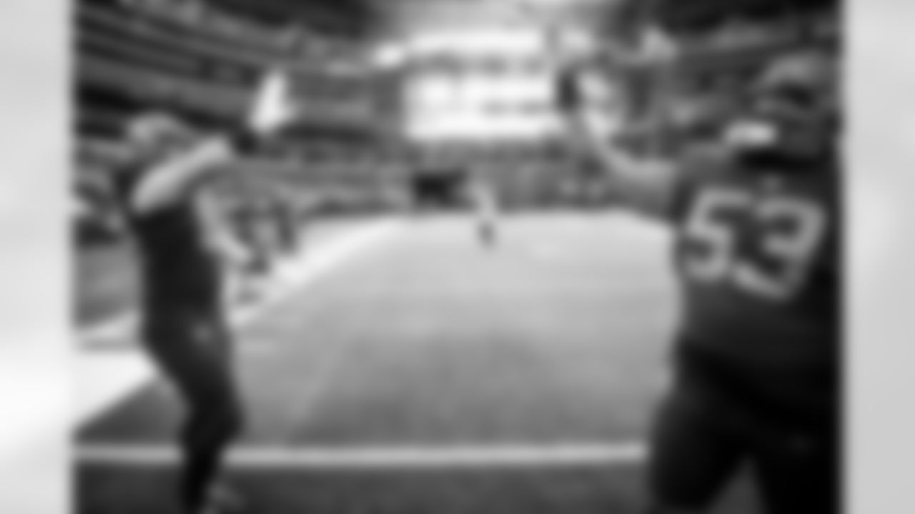 Center JC Tretter (64) and Center Nick Harris (53) before a NFL football game between the Cleveland Browns and Dallas Cowboys on October 4, 2020 at AT&T Stadium. The Browns won 49 - 38.