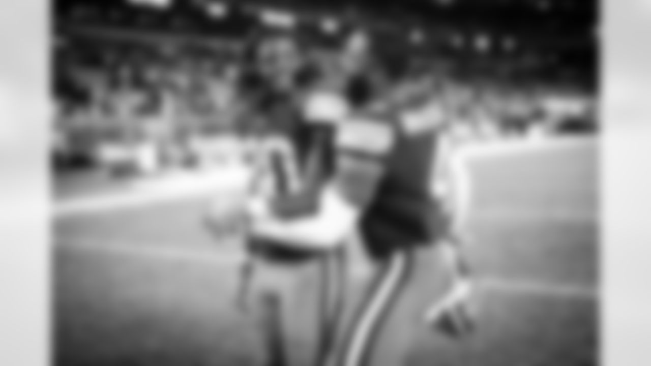 Running Back D'Ernest Johnson (30) and Linebacker Anthony Walker (4) after a NFL football game between the Denver Broncos and Cleveland Browns on Thursday Night Football on October 21, 2021 at FirstEnergy Stadium. The Browns won 17-14.
