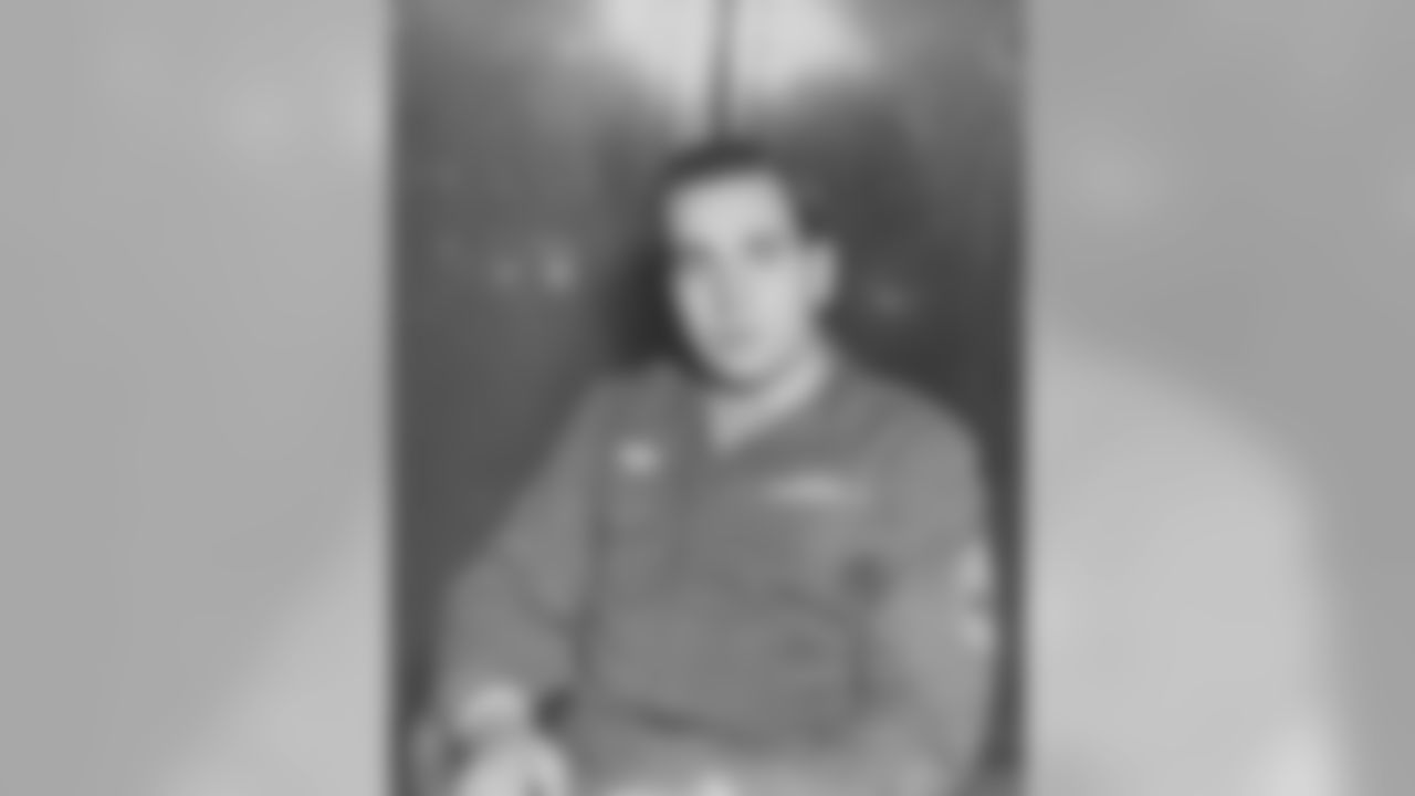Browns Hall of Fame tackle, Lou Groza, in his Army uniform. Groza served as a medic during WWII and signed his first contract with the Browns in a foxhole in Okinawa.