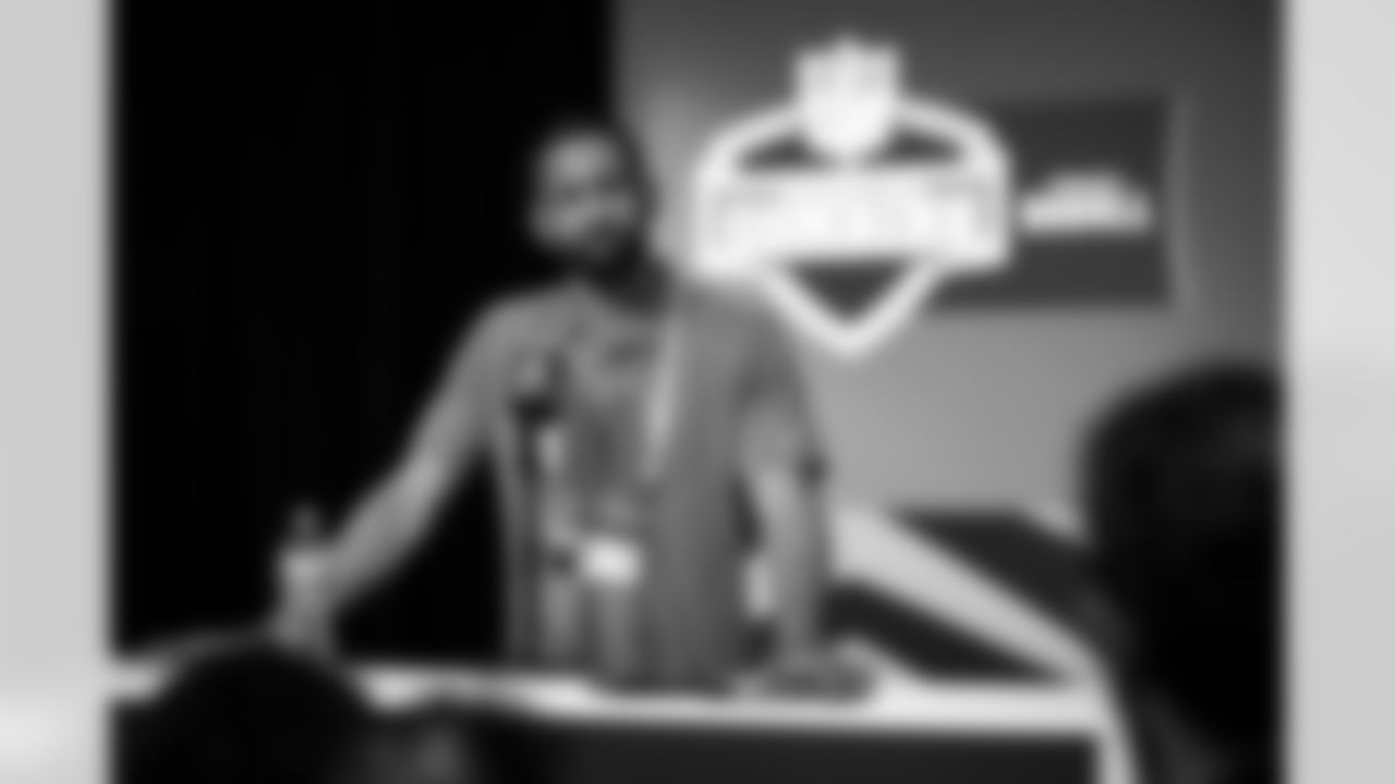General Manager Andrew Berry speaks to the media during his press conference at the 2023 NFL Combine in Indianapolis, Indiana on February 28, 2023.