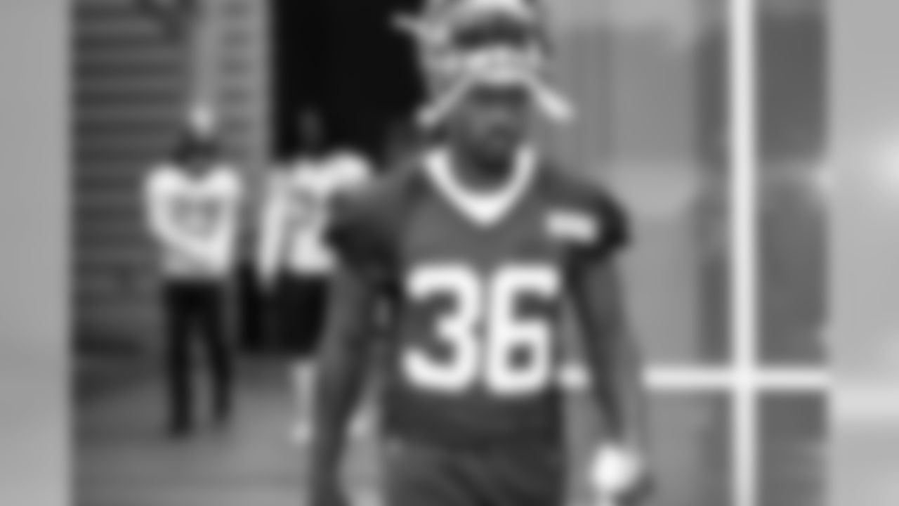 Running back Elijah McGuire (36) during practice on September 2, 2019