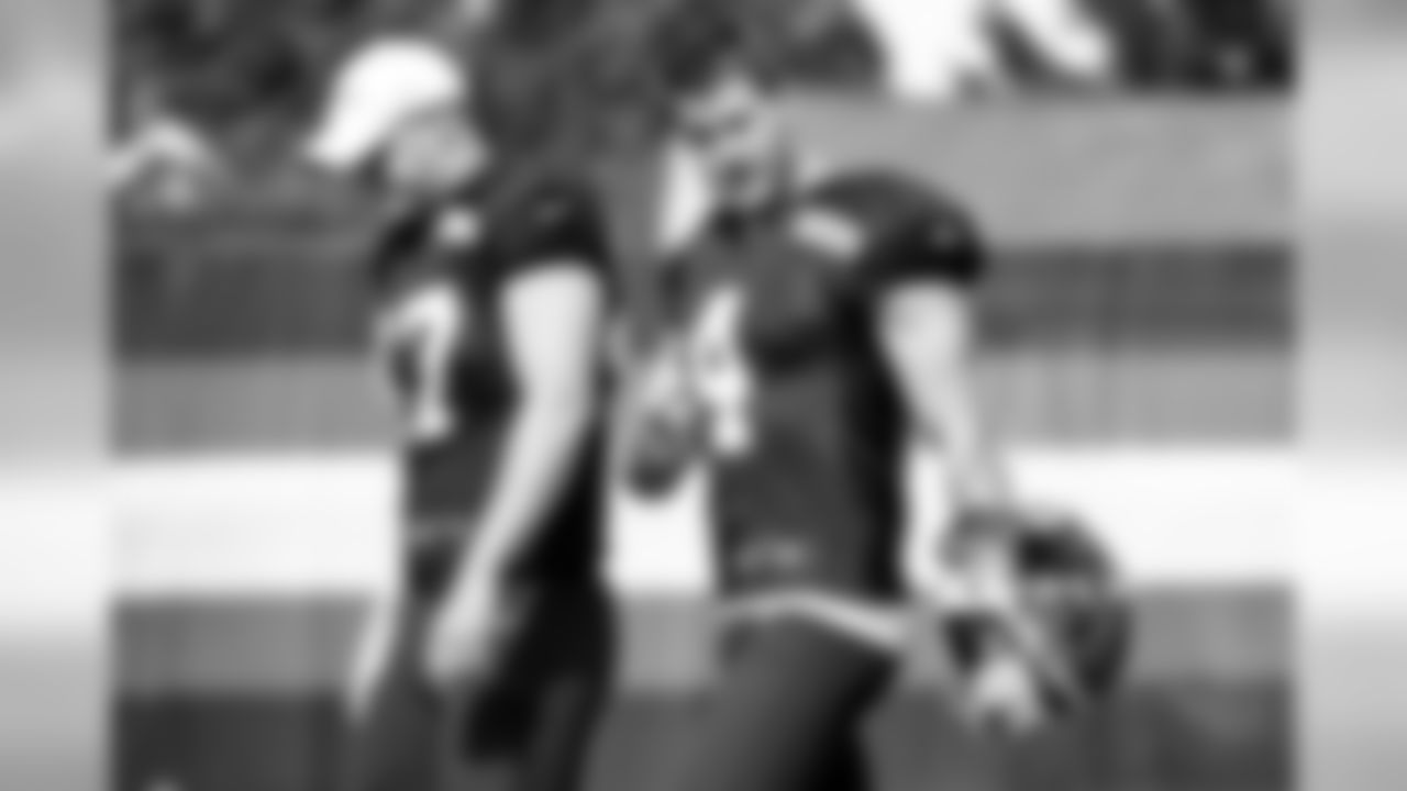 Punter Britton Colquitt (4) during practice on August 26, 2019