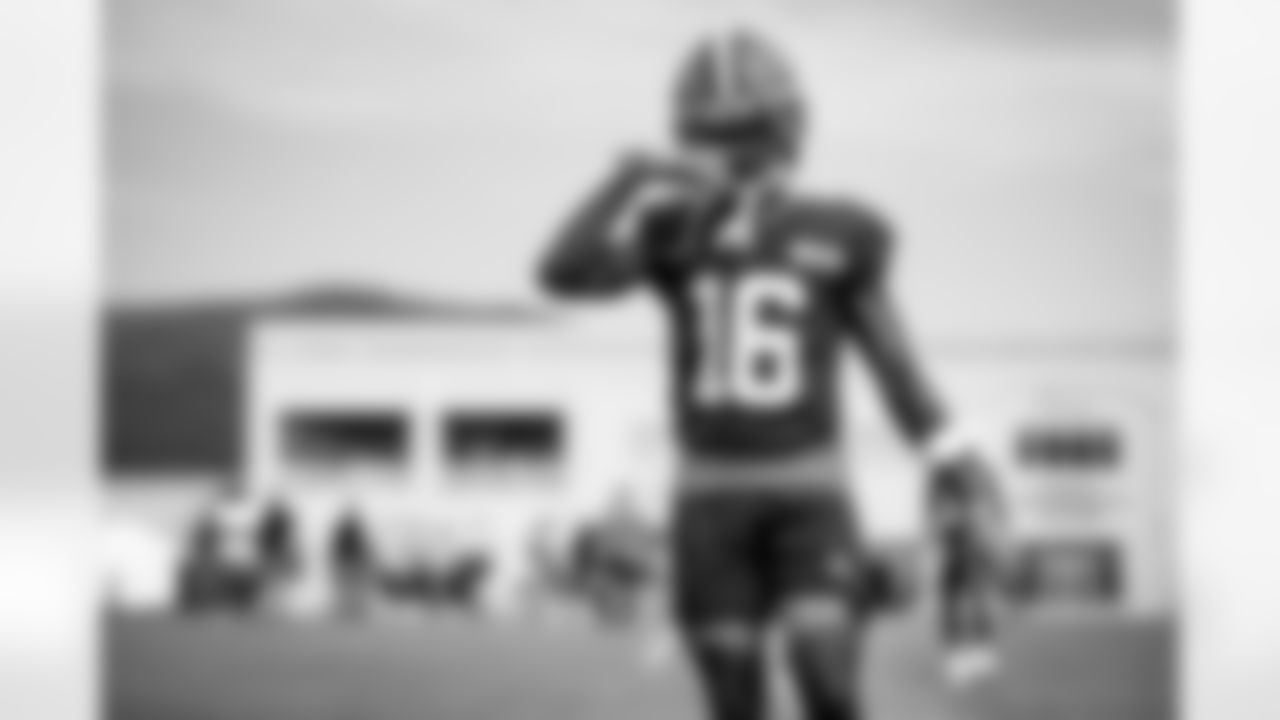 Wide receiver Jaelon Darden (16) during Day 3 of Training Camp at The Greenbrier on July 27, 2023.