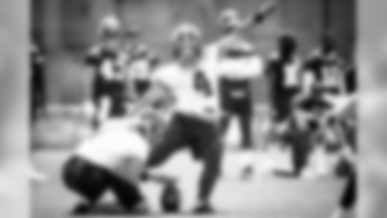 Kicker Austin Seibert (4) during practice on August 13, 2020