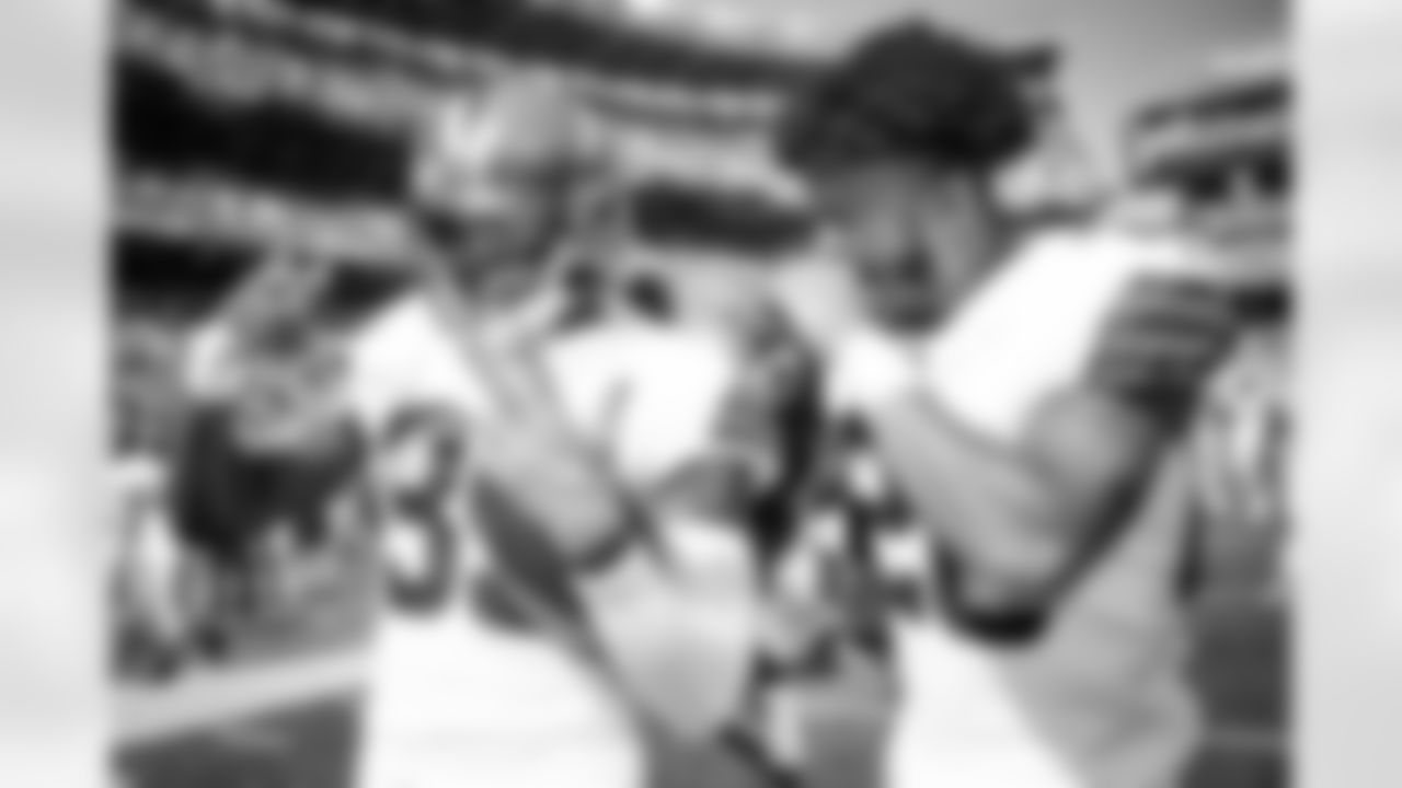 Safety Richard LeCounte III (39) and Cornerback Greg Newsome II (20) after a preseason NFL football game between the New York Giants and Cleveland Browns on August 22, 2021 at FirstEnergy Stadium. The Browns won 17-13.