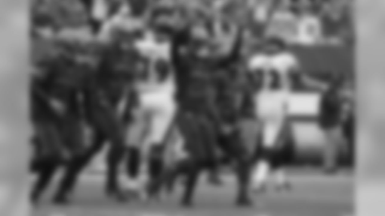 Cleveland Browns defensive back Denzel Ward (21) celebrates after an interception during the first half of an NFL football game against the Baltimore Ravens, Sunday, Oct. 7, 2018, in Cleveland. (AP Photo/Ron Schwane)