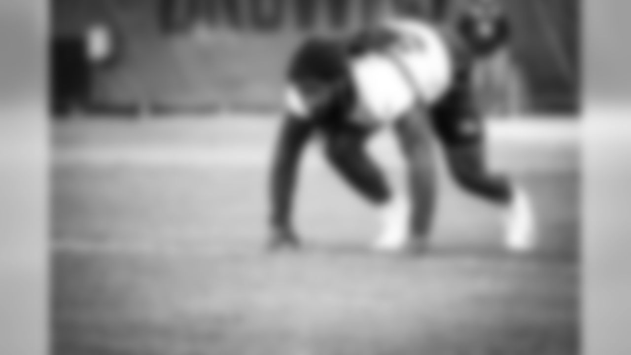 Defensive end Adrian Clayborn (94) during workouts on August 11, 2020