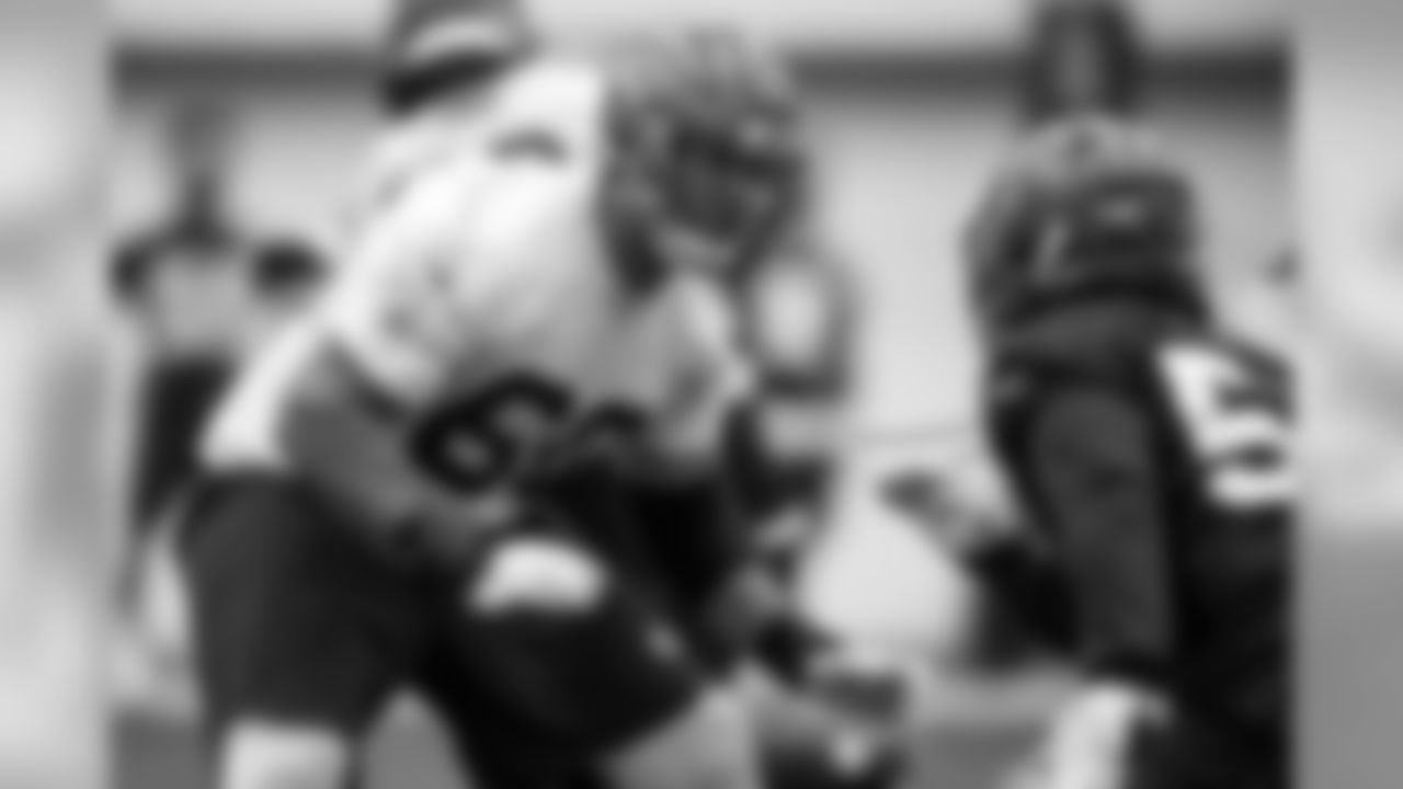 Offensive tackle Brad Seaton (60) during the sixth practice of OTAs on May 23, 2019.