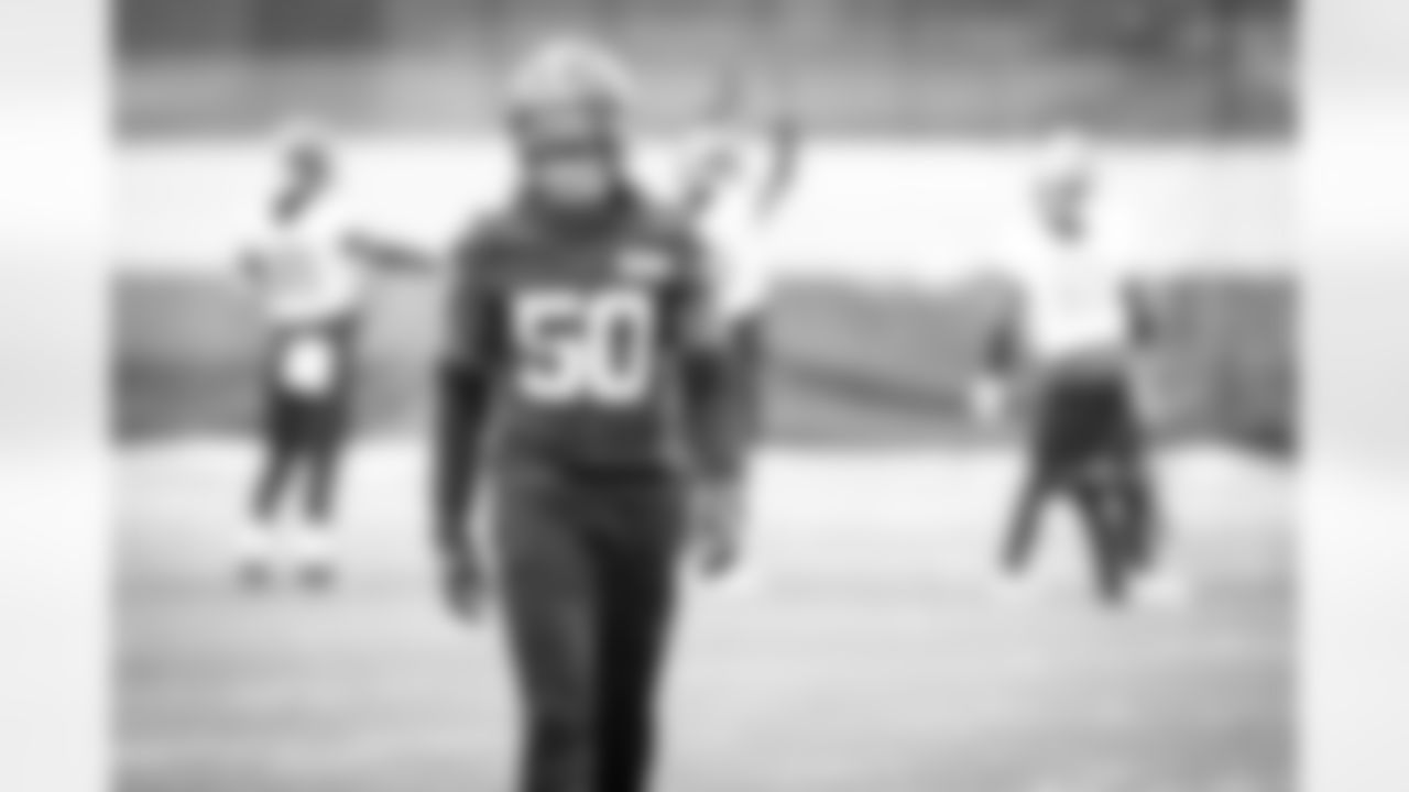 Linebacker Jacob Phillips (50) during practice on December 17, 2020.