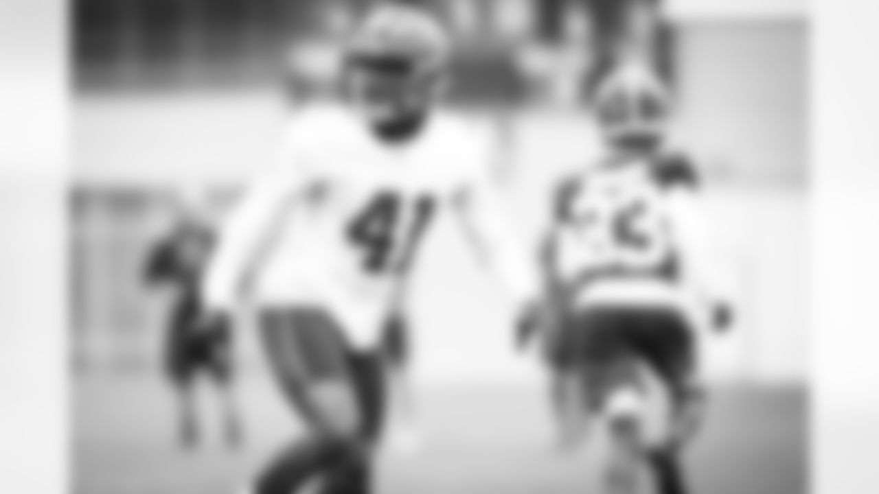 Linebacker Montrel Meander (41) during the fifth day of phase three on June 2, 2021.