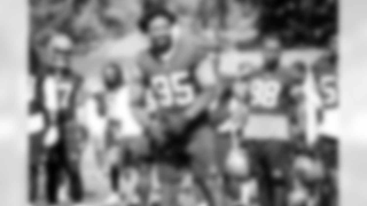 Defensive end Myles Garrett (95) during the first day of training camp on July 28, 2021.